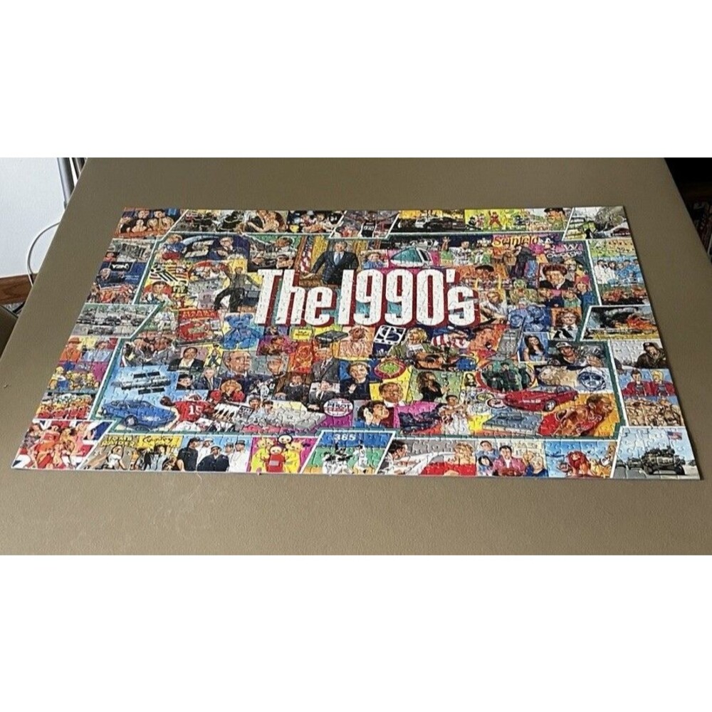"The 1990's" Retro Themed 1000 Piece Puzzle by White Mountain Used Complete - Picture 5 of 8